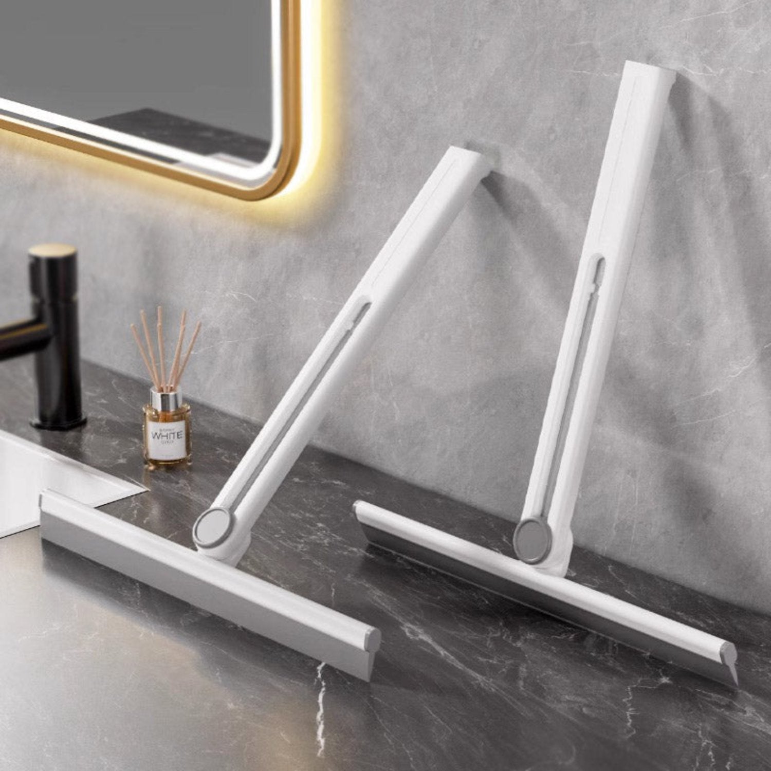 Zidello 360° Rotating Foldable Squeegee - Silicone Window and Surface Cleaner Tool for Streak-Free Cleaning on Windows, Mirrors, and Tiles